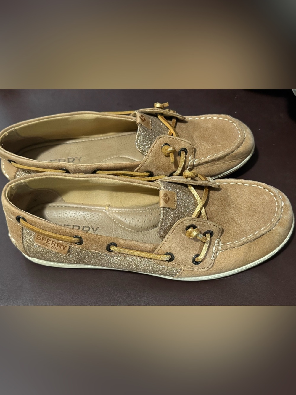 Women’s Sperry Top-Siders Boat Shoes with Gold Accent